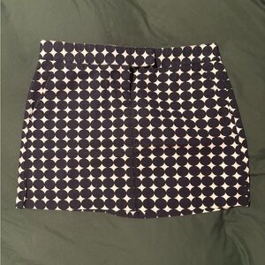 J. Crew Black and Cream Geometric Mini Skirt